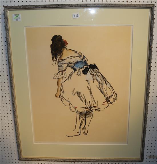 Donald Hamilton Fraser, silkcreeen print, Dancer with sash(-)